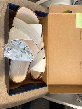 Cole Haan Multi-Tone Crisscross Slide Sandals